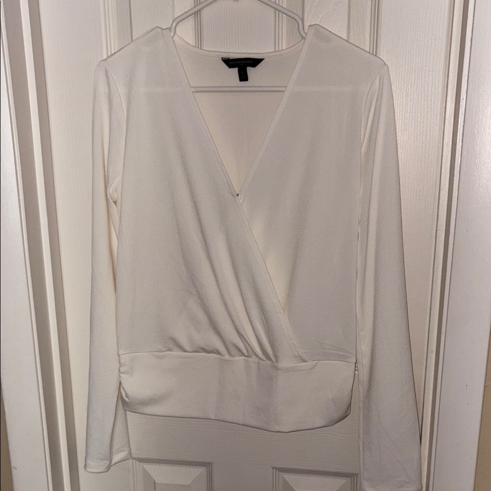 Banana Republic Ivory Long Sleeve Blouse